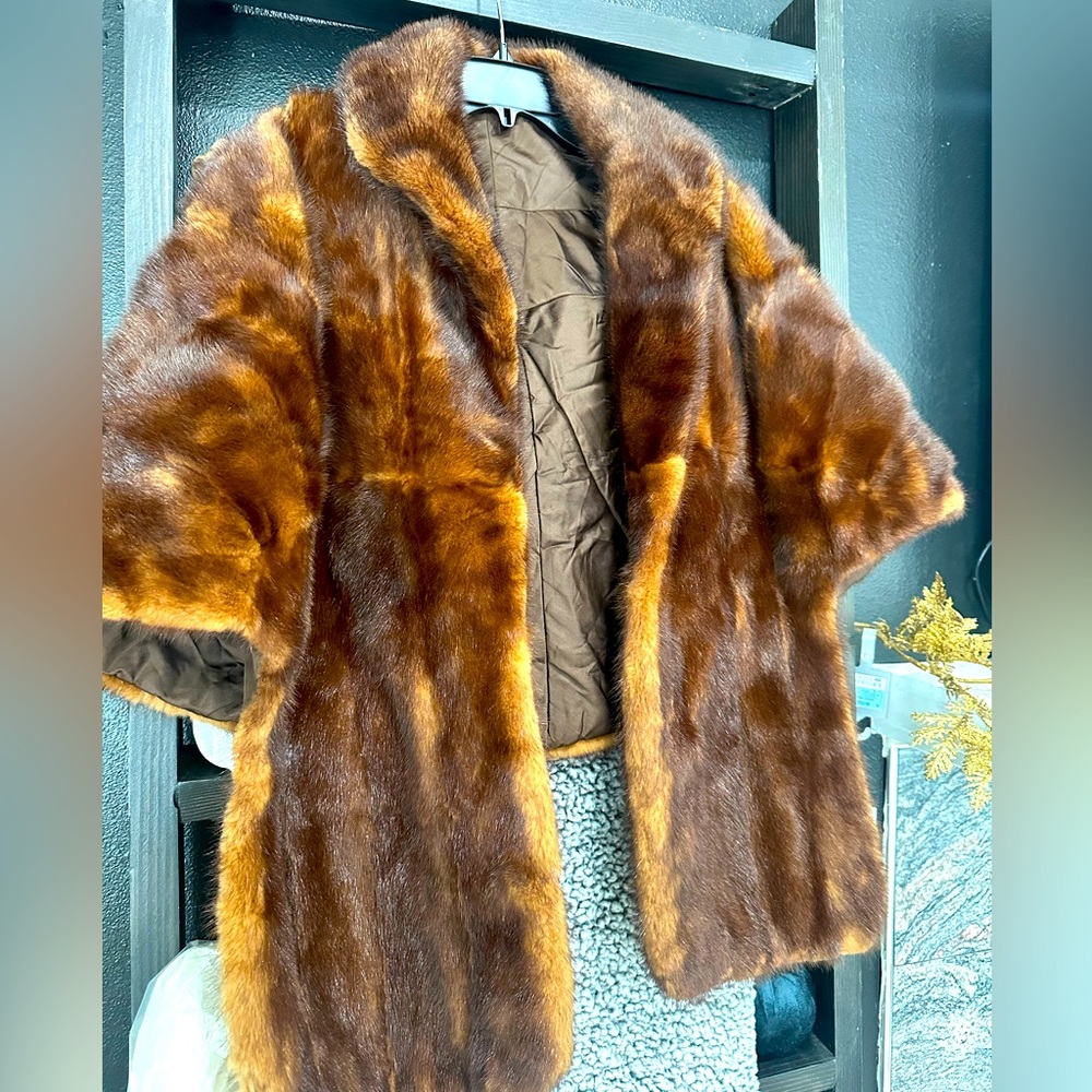 Vintage Brown Fur Wrap